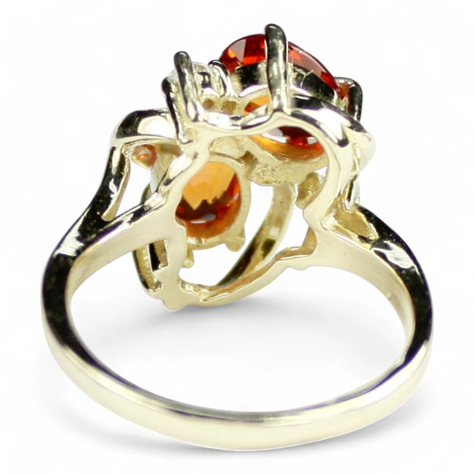 Created Padparadsha Sapphire, 10KY or 14KY Gold Ladies Ring, R016 - Image 4 of 4