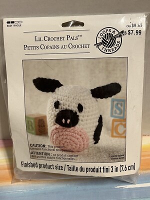 New Loops & Threads Lil Crochet Pals Cow crochet kit skill level easy