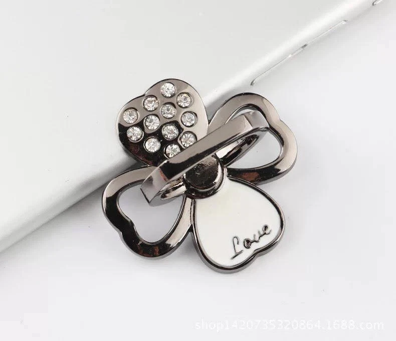 Universal 360 Rotating Cell Phone Finger Ring Stand Holder-Crystal Lucky Flowers - Image 4 of 4