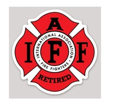 4 Inch Non-Reflective IAFF Red Firefighter RETIRED Maltese Sticker Decal