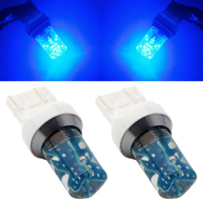 2Pcs Blue COB 48SMD 7443 T20 LED Backup Reverse Light Bulb Strobe Flash Light