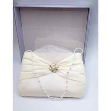 Hand Designed Crystal Pearl Handbag - Purse