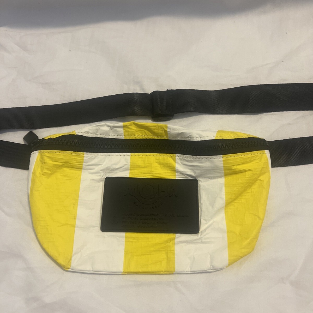 ALOHA Collection Mini Hip Fanny Pack Crossbody Yellow White 