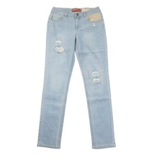 Arizona Skinny Blue Jeans Kids Girls 16 Distressed Light Blue 36.00