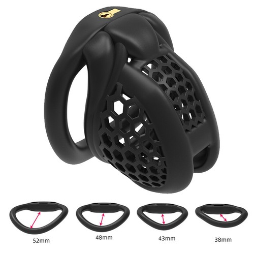 2025 Beehive Pro Breathable Cage Male Chastity Device Mini Lock 2Type Rings Man - Picture 17 of 24