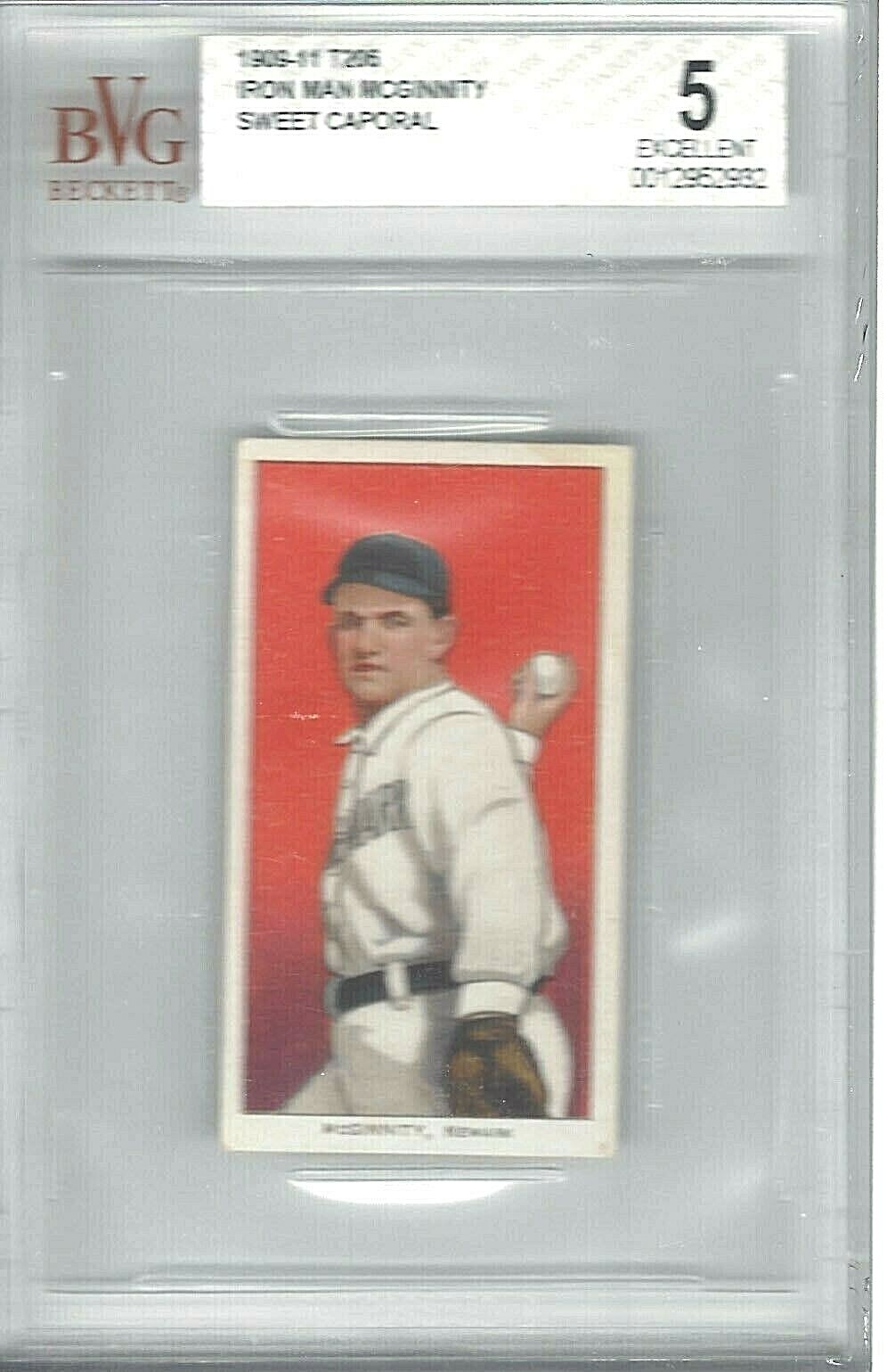 IRON MAN MCGINNITY 1909-11 T206 SWEET CAPORAL 350 BASEBALL EXCELLENT BGV 5