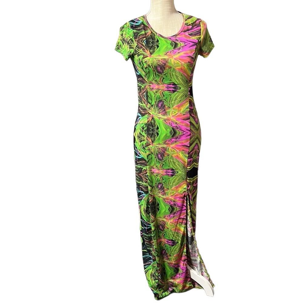 slim fit dress slacks AX Paris Womens Green Polka Dot Plunge Neck Dress – Sale Lab UK main image 1