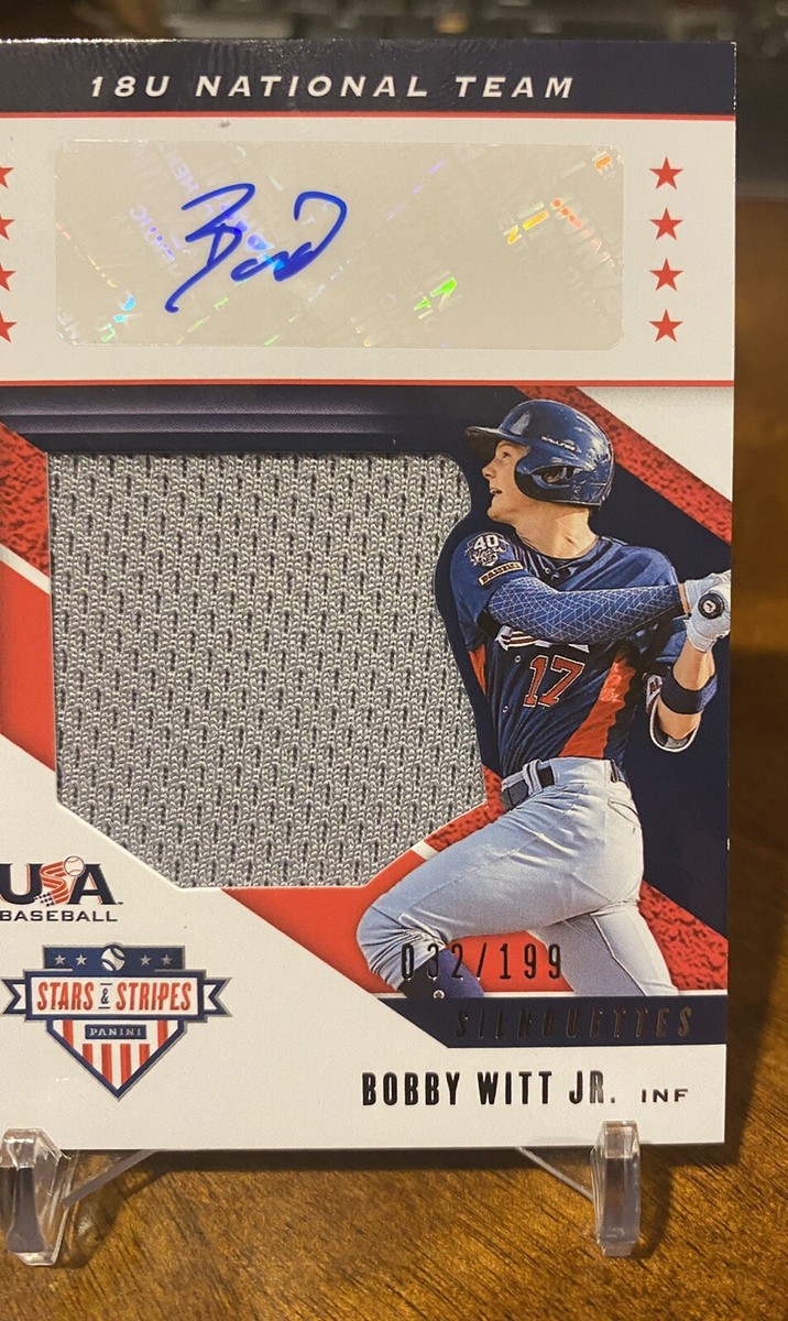 Bobby Witt Jr 2019 Panini Stars & Stripes Silhouettes Jersey Auto 