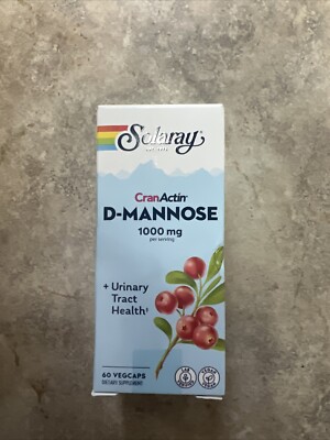 Solaray D-Mannose with CranActin 60 vegcaps Exp 09/27