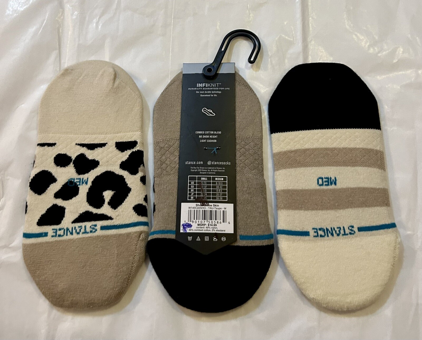 New 3 Women’s Stance Casual No Show Socks Size Medium 810.5 Cotton