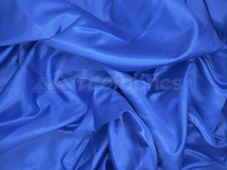 Royal Blue Bridal Satin Fabric Silky By The Yard- Soft Thick Satin-  - Image 2 of 3