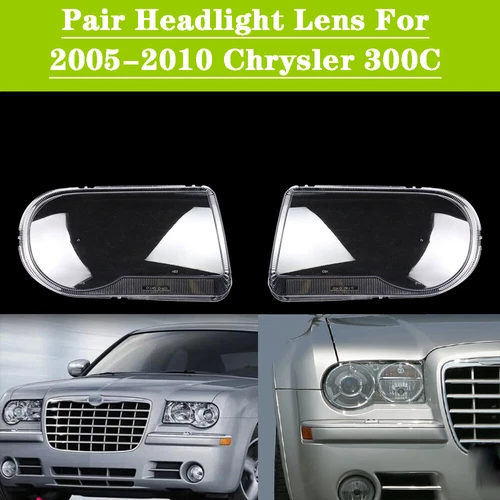 For Chrysler 300C 2005-2010 Headlight Lens Replacement Cover LEFT+RIGHT