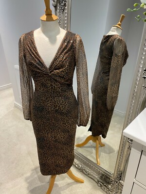 gold long sleeve bodycon dress Long Sleeve Metallic Jersey Mini Dress in Light Gold - 6