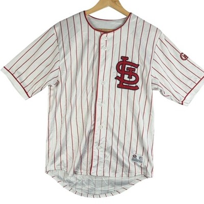 True Fan St. Louis Cardinals Baseball Trikot Herren M weiß rot Nadelstreifen Vintage
