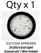 4 Inch White 28 Led Round Backup Reverse Truck Light W Grommet Wiring-qty 1 4 Inch White 28 Led Round Backup Reverse Truck Light W Grommet Wiring-qty 1