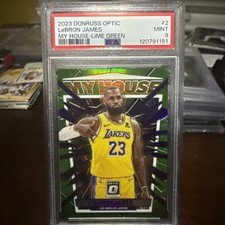 2023 Panini Donruss Optic LeBron James My House - Lime Green 043/149 PSA 9