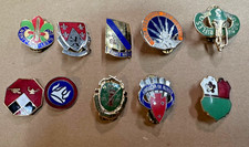 Lot de 10 épingles bimier militaire WWII et autres insignes à l'unité dos vintage #6