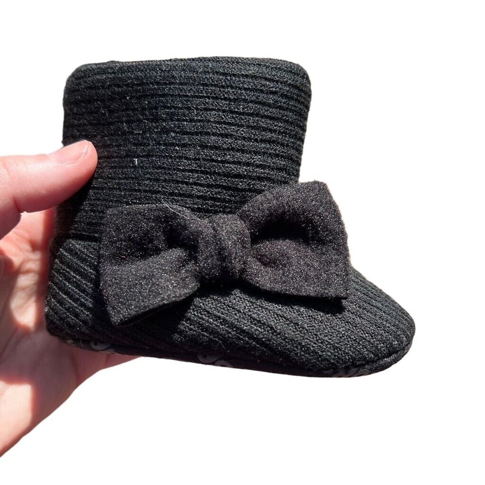 SAOLA myggpp Stivaletti Neonato Neonato con Fiocco Nero Suola Morbida Foderati in Pile