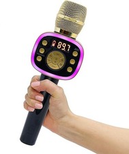 NEW Carpool Karaoke The Mic 2.0 Wireless Karaoke Microphone Gold  Black