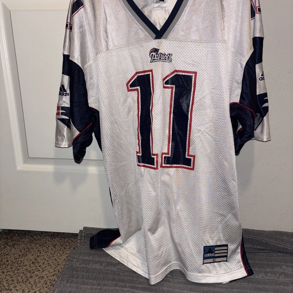 Drew Bledsoe New England Patriots Jersey (Adidas, XL, USA Made, White) Vintage - Image 2 of 2