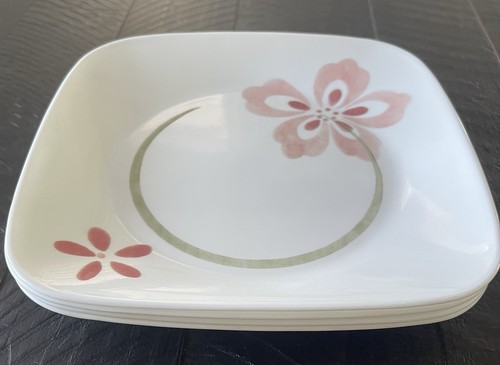 Corelle Pretty Pink Square 9” Salad/Luncheon Plates (set of 4): - Picture 3 of 14