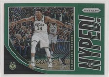 2019-20 Panini Prizm Get Hyped! Green Prizm Giannis Antetokounmpo #3 4l3