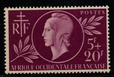 FRENCH WEST AFRICA SG1 1944 MUTUAL AID & RED CROSS FUNDS MNH