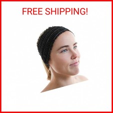 100 Count Disposable Facial Spa Headbands, Individual Wrapped Black