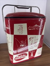 Vintage Magikooler Leisure Chest Metal Cooler Ice Box 1950s RED Checkered MCM