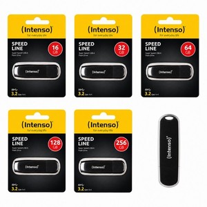Intenso Speed Line USB Stick Schwarz 16GB 32GB 64GB 128GB 256GB USB 3.2 USB A