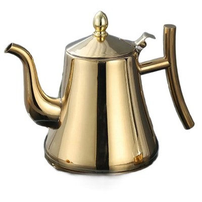 Tea Pot Stainless Steel Kettle Induction Cooker Kettle Gold 1L U9V28066