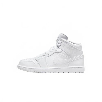 #ad Air Jordan 1 Mid Triple White Mens Mid Top Athletic Sneakers New 554724 136 $93.95