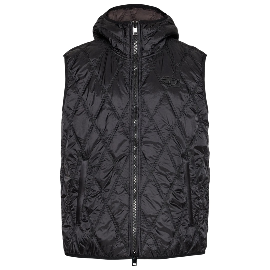 Diesel Brand Logo Black Quilted Gilet Jacket 38790₽