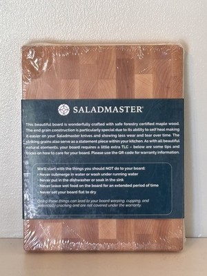Saladmaster Kitchen Cutting Board Block 9 x7  Canadian Maple Wood New Sealed