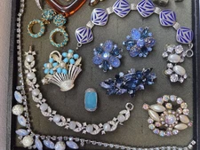 Vintage Rhinestone Bling Lot Austria KJL Trifari Germany Lisner Juicy Couture