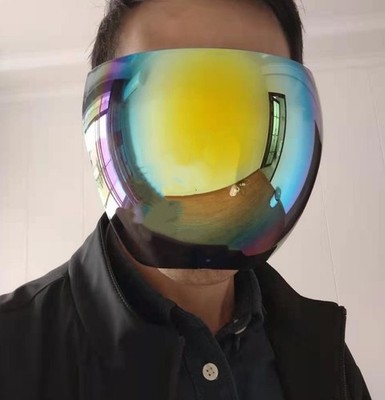 Oversized Polarized Full Face Mask Large Mirror Reflective Gold Coating Adult
