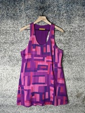 Alice + Olivia Dress Womens Small Purple Geometric Silk Chiffon Tank Swing Mini