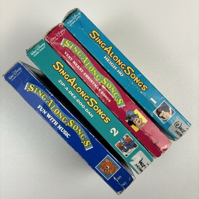 Disney Sing-Along Songs VHS Lot of 4 Heigh-Ho Zip-A-Dee Very Merry