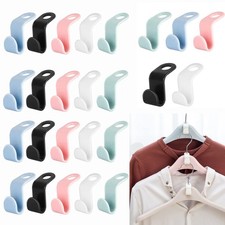 50-PCS Clothes Hanger Connector Hooks 5-Colors Extender Clips for Closet