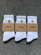 Carhartt Crew Socks 3 Pairs White Gold | Brand New 3 Pack | Medium UK 6-11