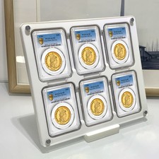 6CT Acrylic Display Stand Case Holder for PCGS Graded Coin Slab Storage Box