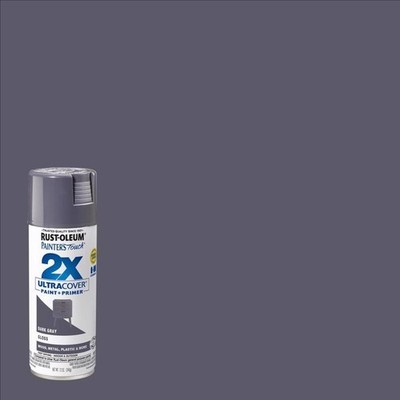 Rust-Oleum 249115 2X Ultra Cover Gloss Dark Gray Spray Paint 12 oz. (Pack of 6)