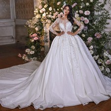 Flavinke Customzied Nueva Llegada Cuentas Flores Vestido de Baile Vestidos de Boda 