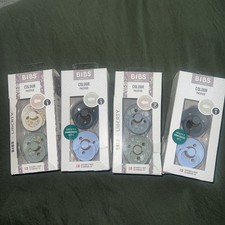 Bibs Colour Pacifier 4-Pack Round Nipple Natural Rubber 8ct