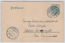 D. Reich Germania Beleg aus DINGLINGEN 1908 nach Schlo&szlig; Langenzell 155