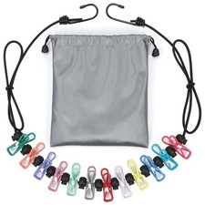 Retractable Portable Travel Clothesline with 12 Clips, Indoor Colorful
