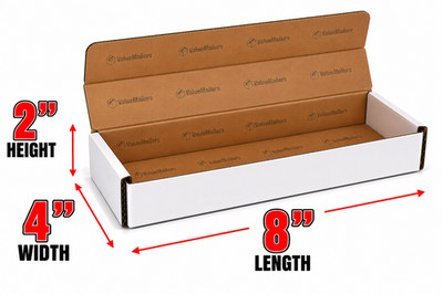 250 - 8 x 4 x 2 White Corrugated SHIPPING Mailer Packing Storage BOX Boxes