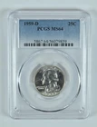 1959-D Washington Quarter MS64 PCGS Blue Label