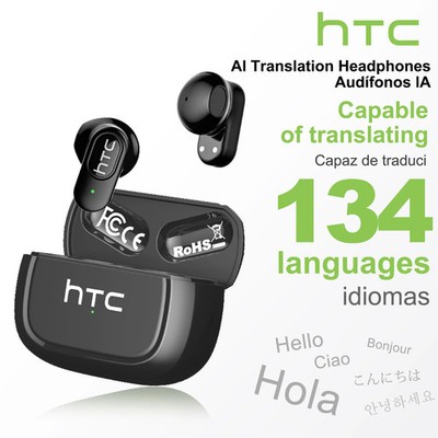 HTC NE51 Bluetooth 6.0 TWS In Ear Kopfhörer AI Übersetzung in 134+ Sprachen Neu