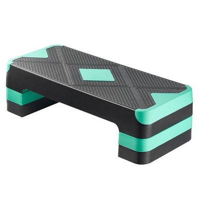 Aerobic Step Platform Height Adjustable Workout Stepper 4 Riser Green